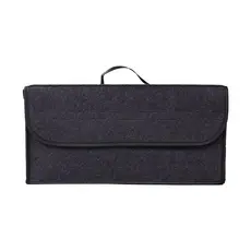 Bolsa Organizadora de Feltro Cinza Escuro para Porta-Malas de Carro 50x15x24cm Com Alça de Transporte Resistente