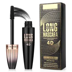 Máscara de Cílios 4D com Fibras de Seda, Máscara à Prova d'Água de Longa Duração, Volume e Comprimento Naturais, Cílios
