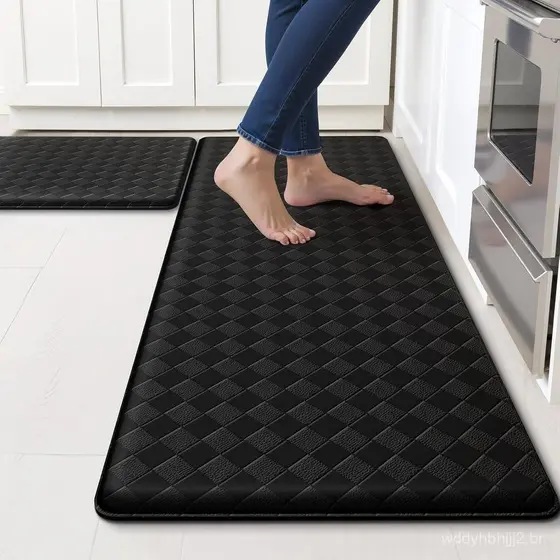 Tapete de Cozinha TranquilRelax, conjunto de 2 peças, tapete amortecedor, tapete de cozinha anti-fadiga, antiderr