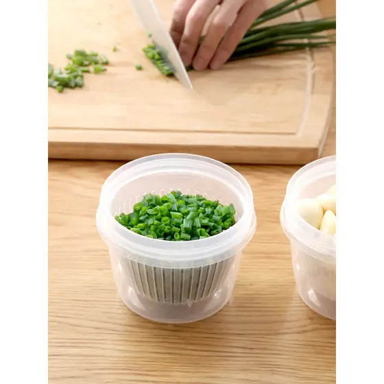 Cozinha geladeira cebola gengibre alho especial fresco-mantendo caixa dreno selado caixa de armazenamento vegetal frutas