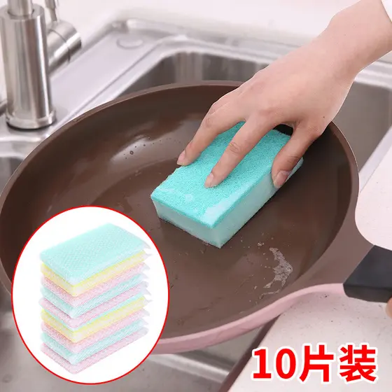 Esponja de lavar louça limpar esponja bloco escova pote cozinha esfregão dupla face limpeza absorção de água descontamin