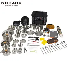 NOBANA conjunto de cozinha para acampamento ao ar livre, acampamento, piquenique, utensílios de cozinha, pote, prato de