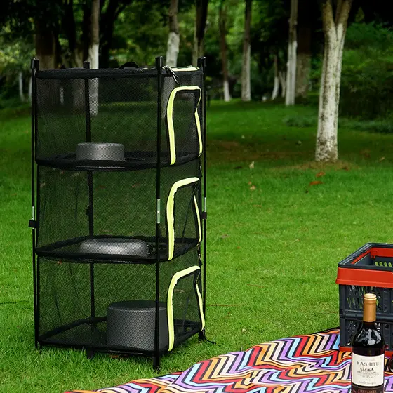 Acampamento ao ar livre cozinhar utensílios de mesa dreno rack piquenique legumes frutas à prova de Mosquito dobrável ra