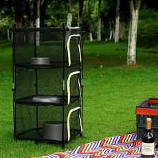 Acampamento ao ar livre cozinhar utensílios de mesa dreno rack piquenique legumes frutas à prova de Mosquito dobrável ra