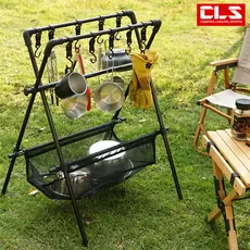 Rack de armazenamento ao ar livre rack de acampamento Multi-camada triângulo suporte acampamento piquenique dobrável por