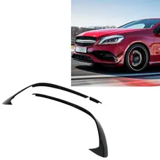 Mingstoree.br Divisor de para-choque dianteiro preto brilhante material ABS premium 3 peças de substituição classe A