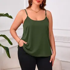Blusa Feminina Regata Plus Size Alça Fina Regulável Tecido Viscose G1 ao G4 Elegante