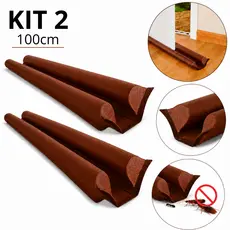 Kit 2 Veda Porta Marrom/Preto 100cm Protetor Duplo Anti Poeira Insetos Impermeável