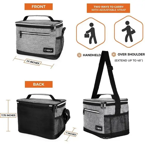 Lancheira Térmica opux para Homens e Mulheres, Bolsa de Almoço para Trabalho e Escola, Bolsa Térmica Macia e à Prova de
