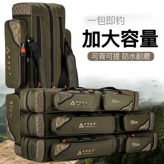 Bolsa para vara de pesca Bolsa de pesca à prova d'água Bolsa para de mar espessada barriga grande Roda d