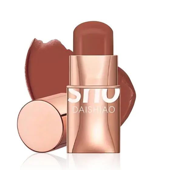 Bastão de blush multiuso, adequado para olhos, lábios e bochechas, cremoso e hidratante, com cor intensa e fácil de apli