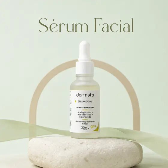 Sérum Facial Dermato Ultra Concentrado 30ml | Ácido Glicólico, Ácido Salicílico e Niacinamida | Skincare Facial
