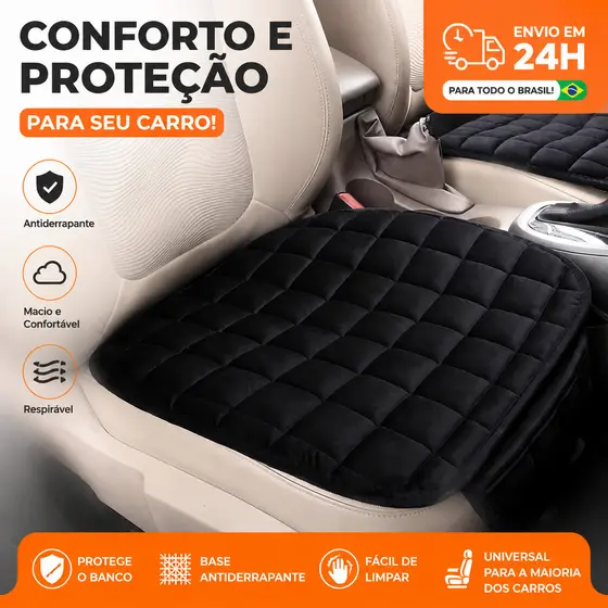 Capa de assento automotiva com bolsa de armazenamento, almofada confortável e antiderrapante