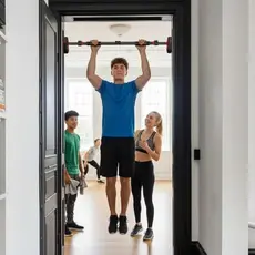 Barra Pull Up De Porta Ajustável Para Academia Em Casa-Sem Necessidade De Perfuração , De Treinamento De Força Portátil