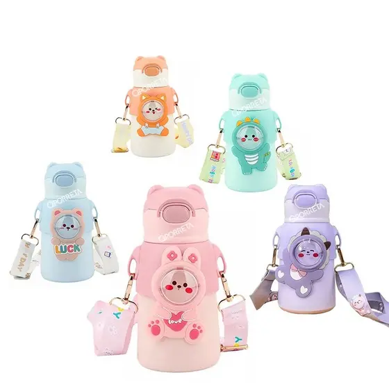 GARRAFA ISOTÉRMICA INOX INFANTIL PARA ÁGUA GELADA CHOCOLATE QUENTE 500ML PASSEIO CAMINHADA ESCOLA