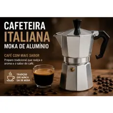 Cafeteira Italiana Moka de Alumínio – 3 e 6 Xícaras