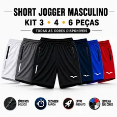 Kit 3 4 ou 6 Bermuda Short Masculino Dry Fit Academia Treino Corrida Confortável Dia a Dia