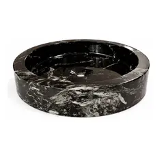 Cuba Redonda Pia Apoio Esculpida Firepit Pedra Sabão 38cm