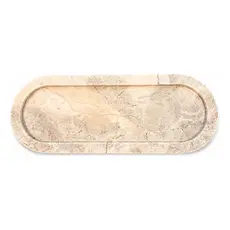Bandeja Decorativa Oval 40x15 Mármore Branco Sala Lavabo