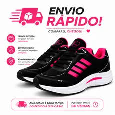Tênis Feminino Esportivo Masculino Confortável Leve Respirável Calce Facil Academia Dia a Dia Macio