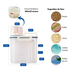 Pote Hermético Multiuso com Copo Dosador