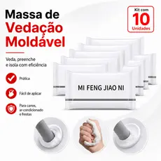 Massa Selante Branca Kit com 10 Unidades para Vedação de Furos e Tubulações 5/10kit