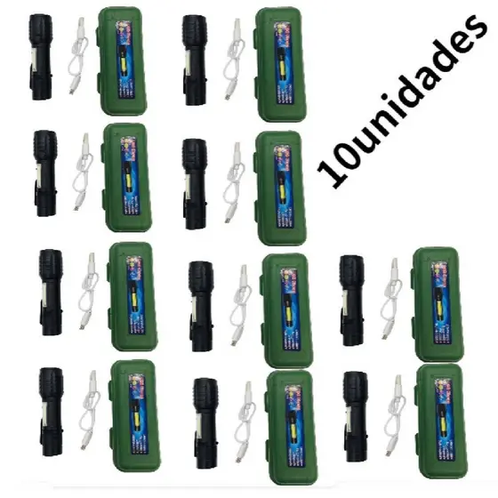 Kit Mini Lanterna Brilhante Multi-função Led Táticas De Campo