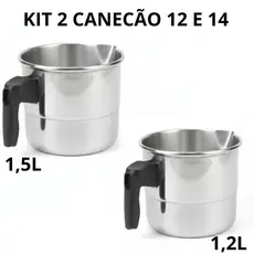 Conjunto de Canecão Leiteira Fervedor Polido 2 Pç. N 12/14-