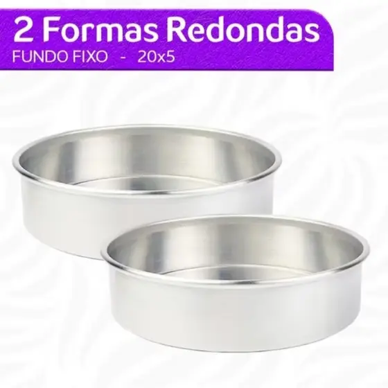 KIT 2 Forma Redonda Para Torta -20cm Diametro x 5cm Aitura