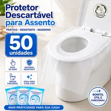 Kit 50 Protetores de Assento Sanitário Descartáveis PE para Viagem e Banheiro Público