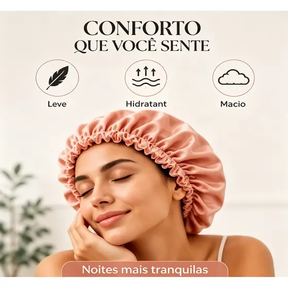 Touca Cetim Para Dormir Macia Respirável