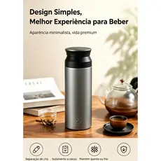Copo Térmico 350ml de Aço Inoxidável, Portátil para Café e Bebidas Quentes e Frias