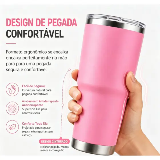 Copo Térmico para Carro 30oz com Tampa, Copo Portátil para Café e Bebidas Quentes e Frias