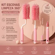 Escova Elétrica Giratória 4 em 1 para Limpeza de Mamadeiras, Garrafas, Copos e Utensílios