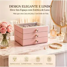 Organizador de Joias Grande Capacidade com 3 Gavetas