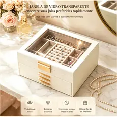 Organizador de Joias Grande Capacidade com Gavetas