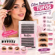 Extensão de cílios segmentados DIY vários tamanhos efeitos naturais leves portáteis