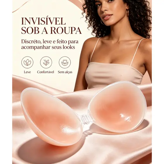 Sutiã Adesivo Invisível Pele Sem Alça À Prova D'água Reutilizável