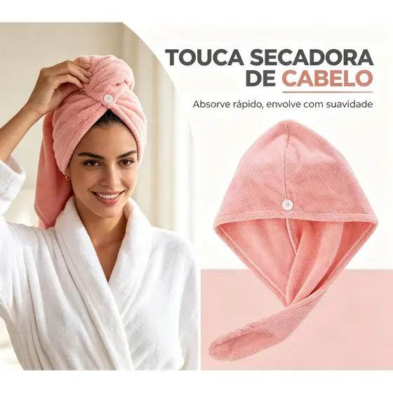 Touca seca cabelo absorvente tecido antibacteriano botão fixador para cabelo longo