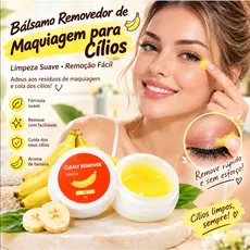 Bálsamo Demaquilante para Olhos com Aroma de Banana, Removedor de Maquiagem para Cílios