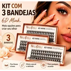 Cílios Tufados 6D Mink DIY | Leves, Confortáveis e Reutilizáveis (3 Bandejas)