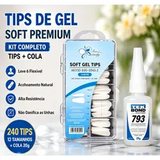 Kit 2 Peças Unhas Alongadas Transparentes + Cola, Manicure DIY Em Casa