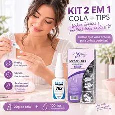 Kit Manicure 2 Peças com Gel UV e Ferramenta, DIY para Unhas em Casa