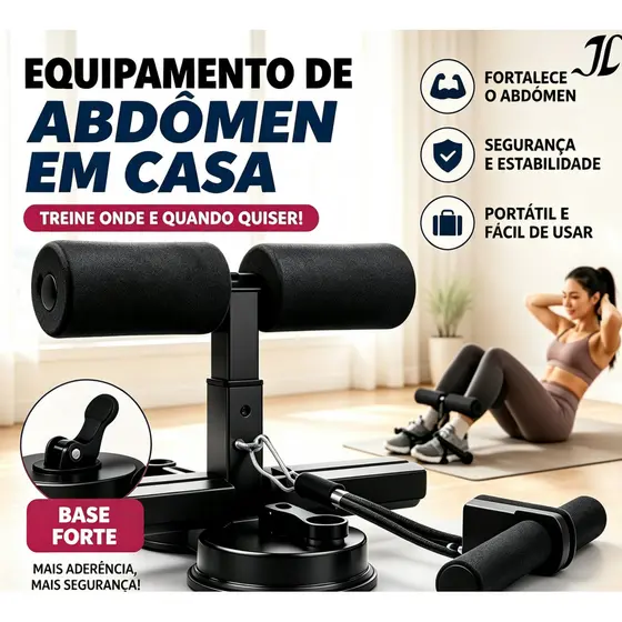 Aparelho Abdominal com Ventosa Forte, Apoio para Abdominal, Equipamento Fitness para Treino em Casa e Exercícios
