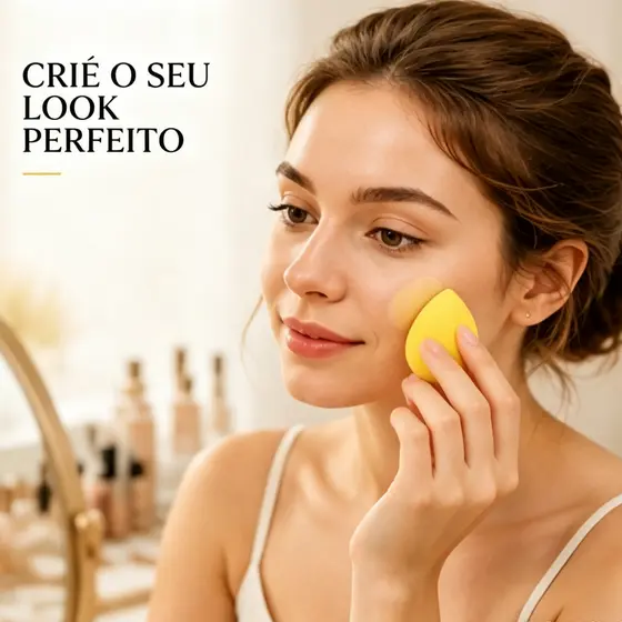 Puff de Maquiagem em Gota, Esponja Facial Macia, Aplicador de Base Úmido e Seco