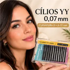 Cílios para extensão modelo YY fibra super leve 0,07mm curvatura D tamanho misto 8‑12mm para salão de beleza
