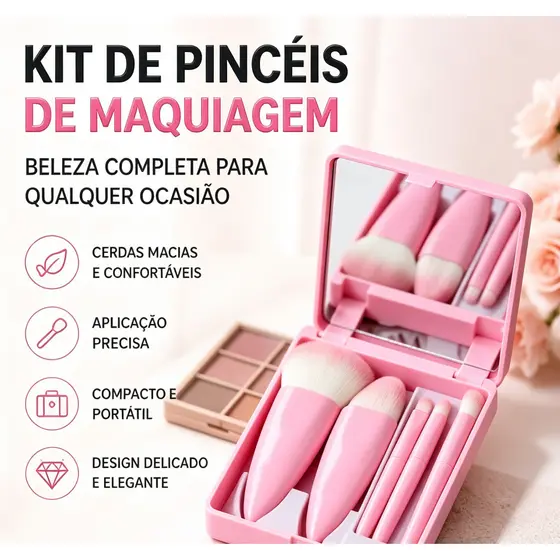 Kit De Pincéis De Maquiagem Cor Rosa Ferramentas De Maquiagem Para Iniciantes