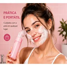 Dispenser de Espuma com Escova de Silicone para Limpeza Facial