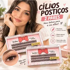 Cílios Postiços Conjunto 2 Peças Natural E Volume Haste Macia Fácil