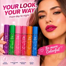 Kit com 6 Tintas Labiais, 6 Cores para Maquiagem dos Lábios